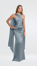 Slate Blue Drape Maxi Dress