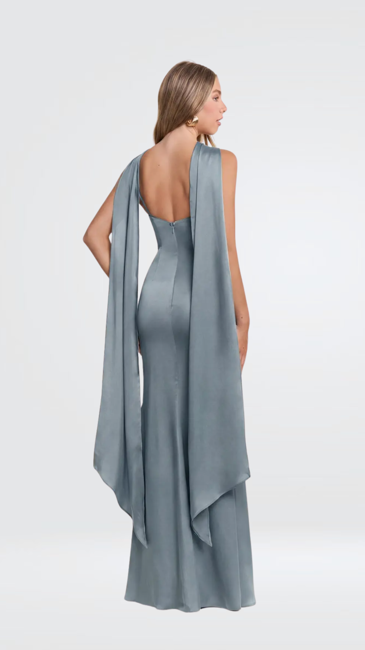 Slate Blue Drape Maxi Dress
