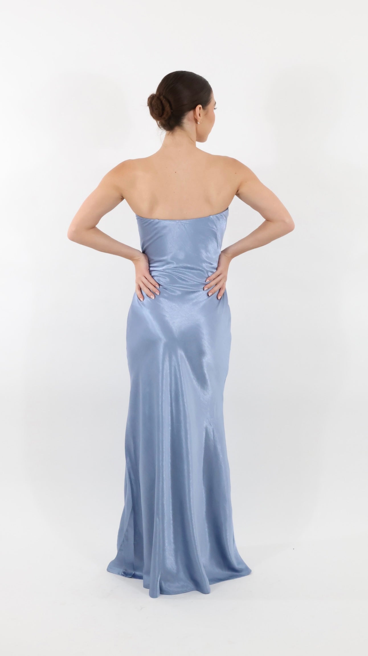 Blue Bloom Silk Maxi Dress