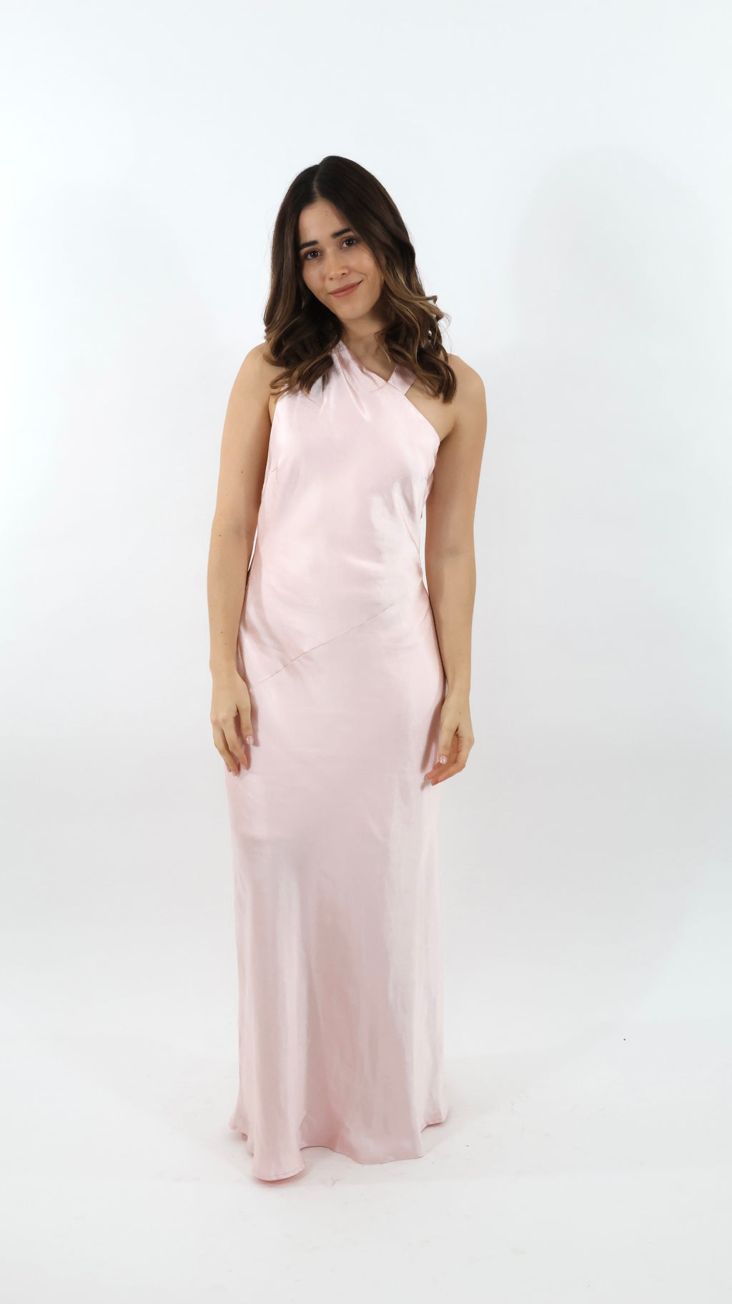 Baby Pink Open Back Maxi Dress