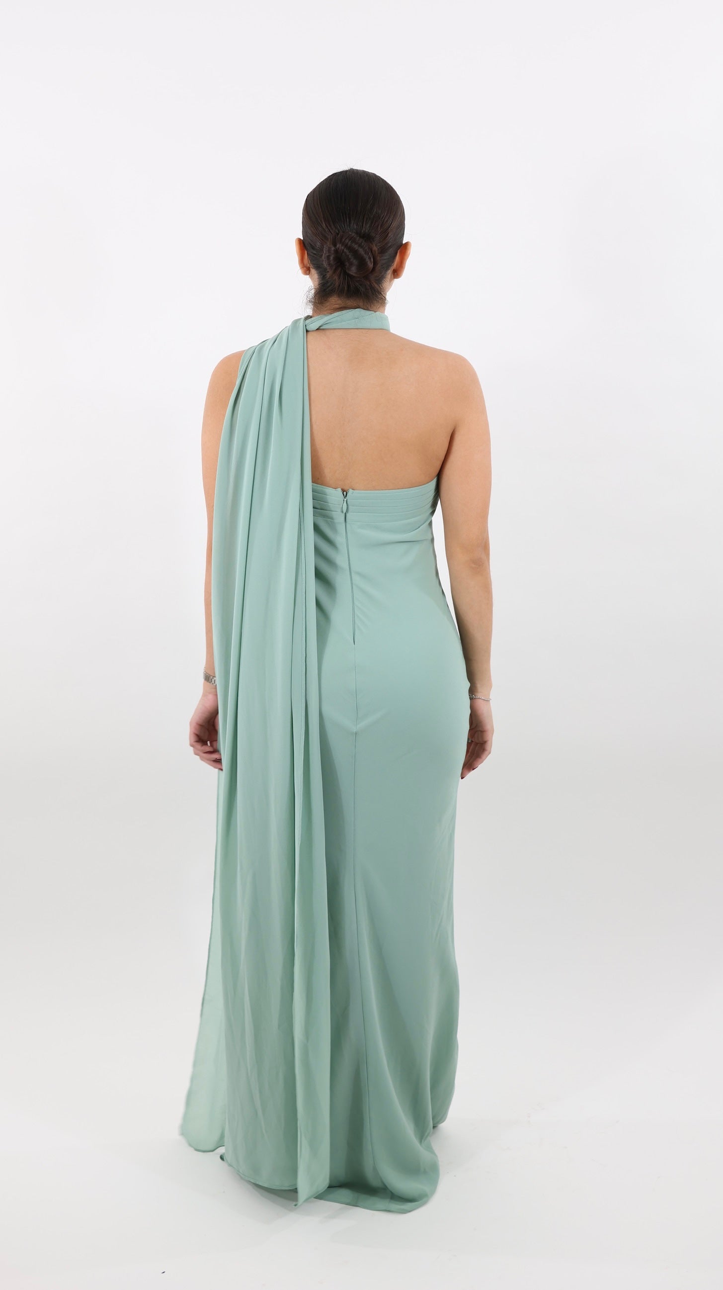 Sage One-Shoulder Maxi Dress