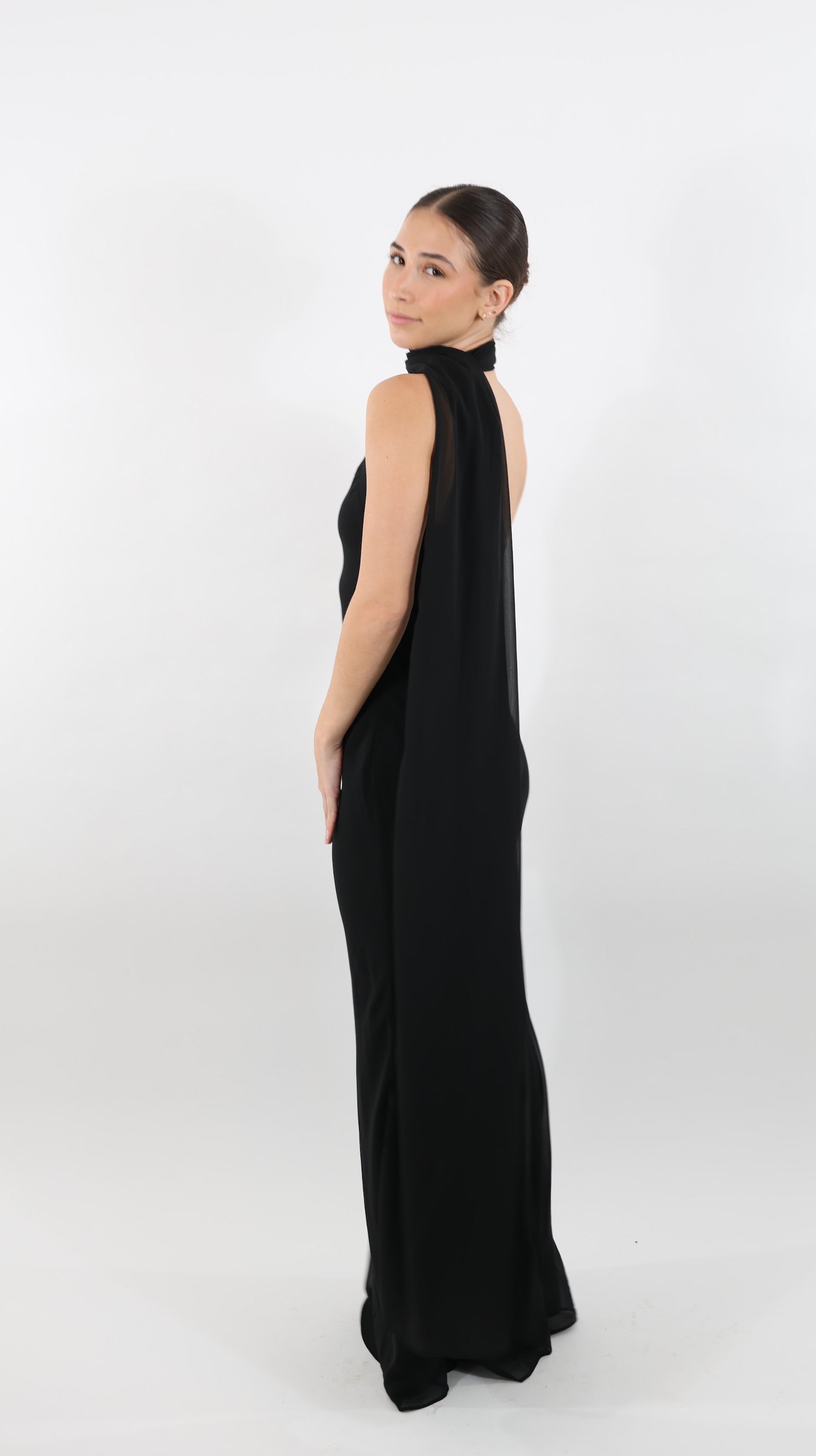 Black One-Shoulder Maxi Dress