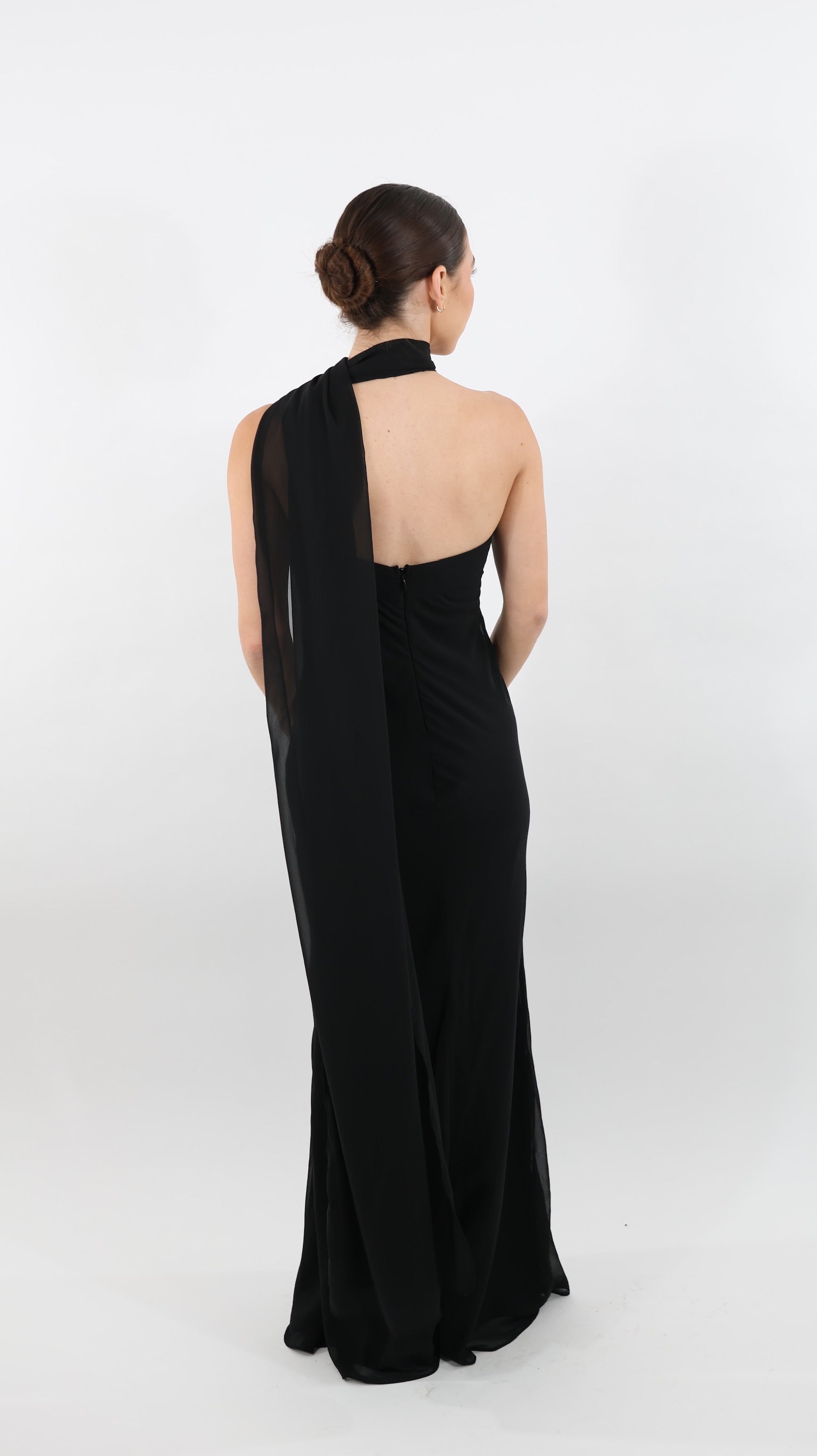 Black One-Shoulder Maxi Dress
