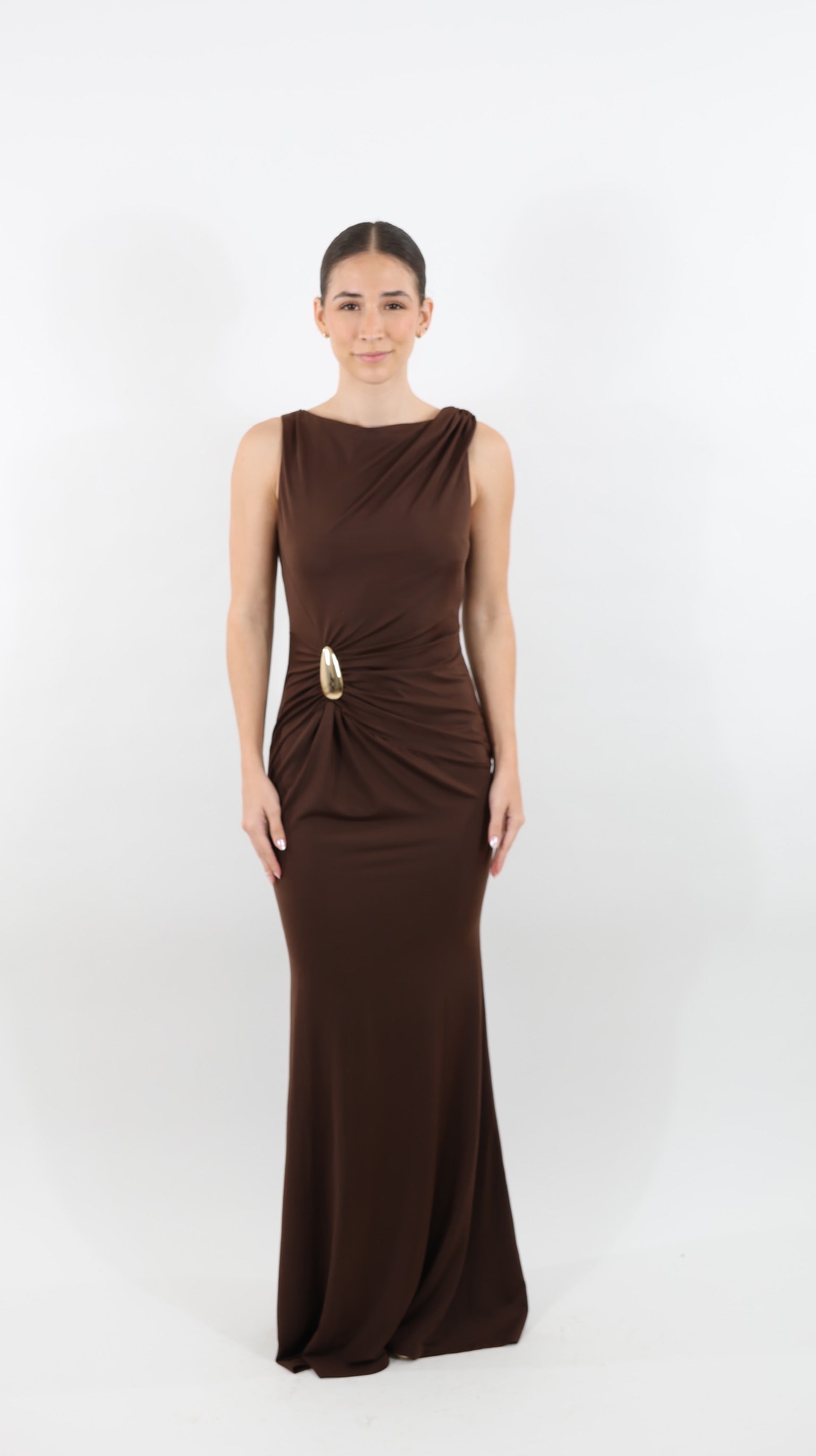 Mocha Sculpt Maxi Dress