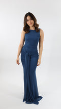 Blue Indigo Drape Maxi Dress
