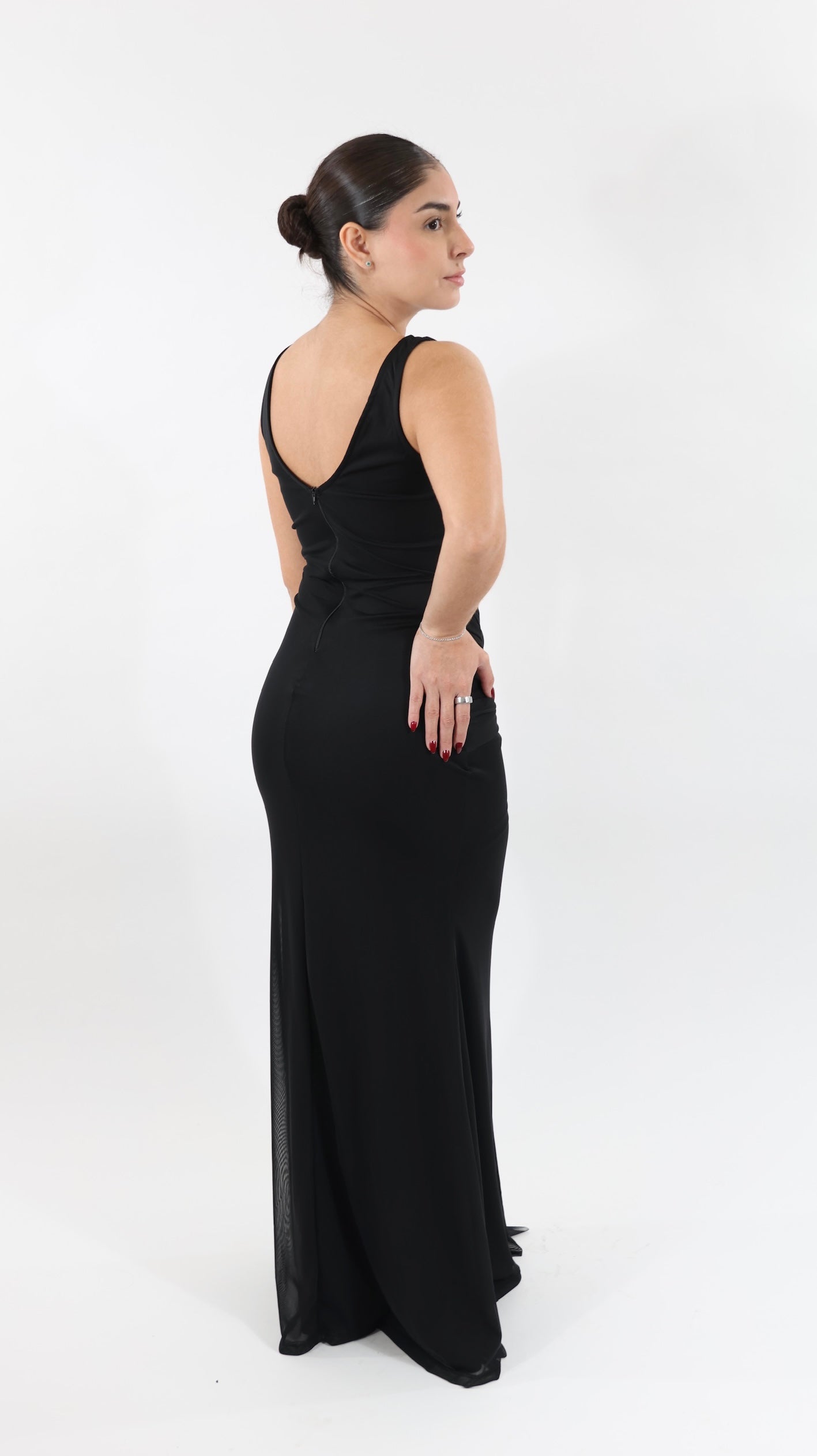 Black Drape Maxi Dress
