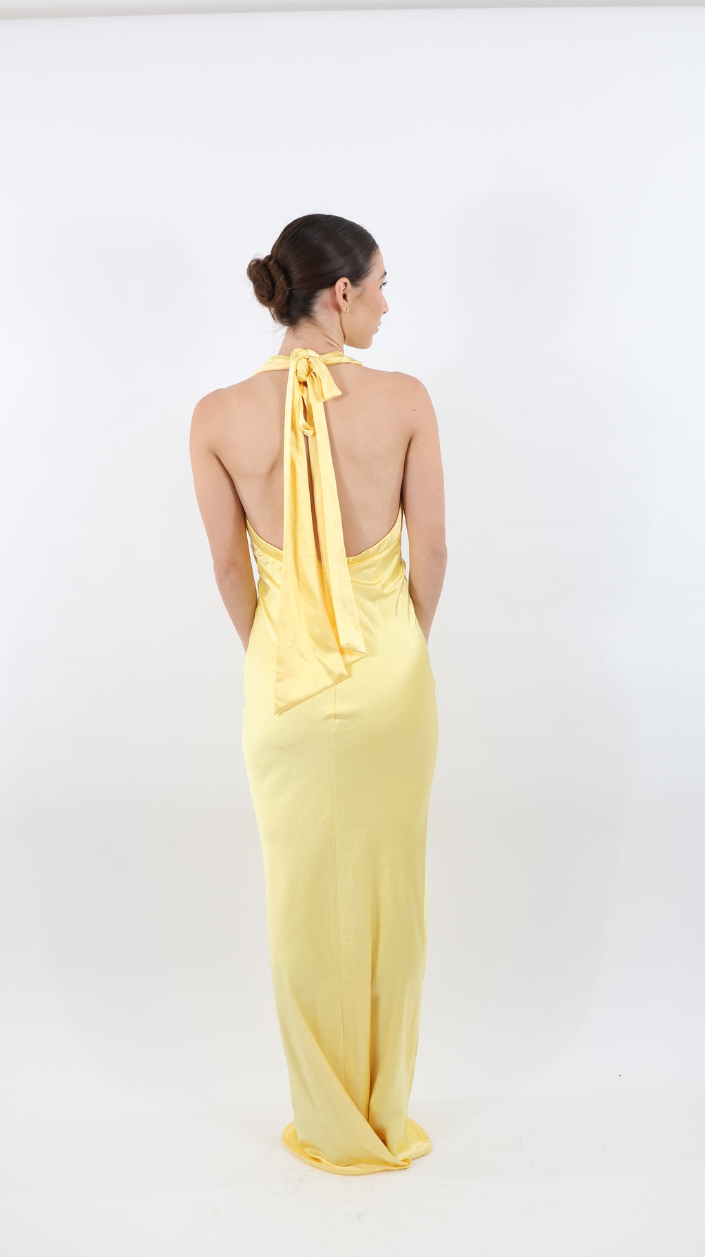 Butter Yellow Halter Maxi Dress