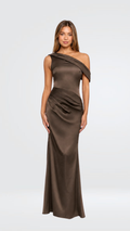 Brown Asymmetrical Dress
