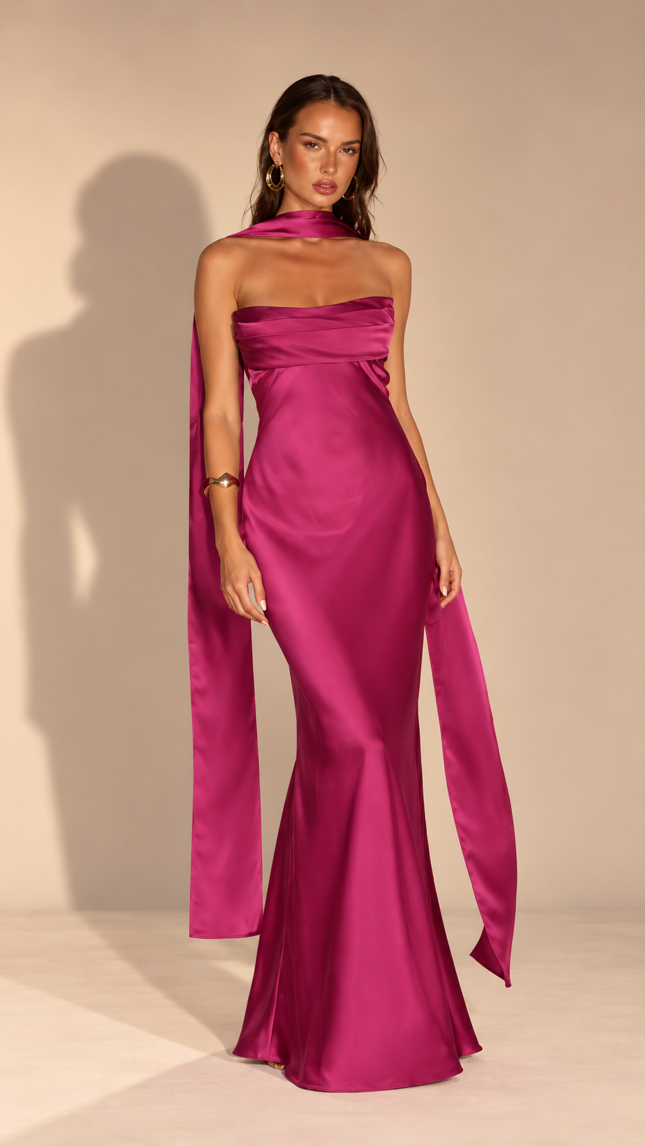 Plum Strapless Maxi Dress